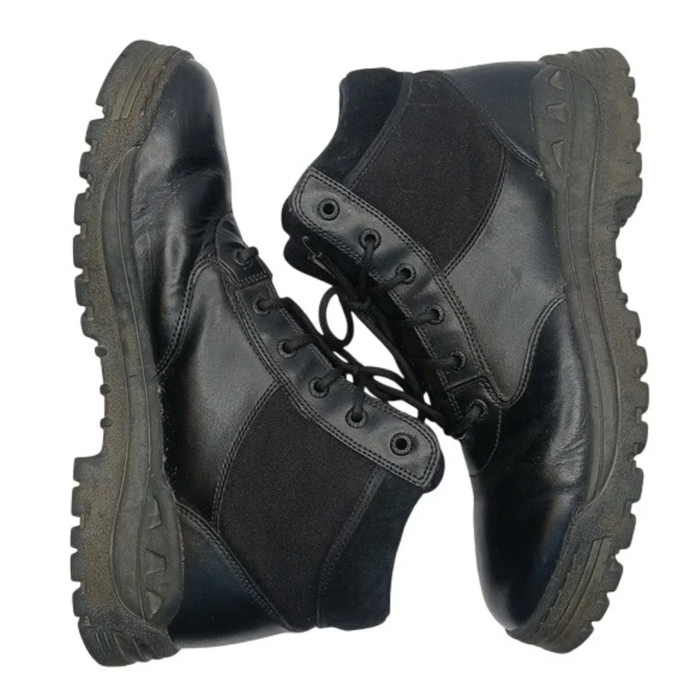 Magnum‎ Midnite Plus Tactical Boots Mens 11.5 Black Leather Slip Resistant 5200
